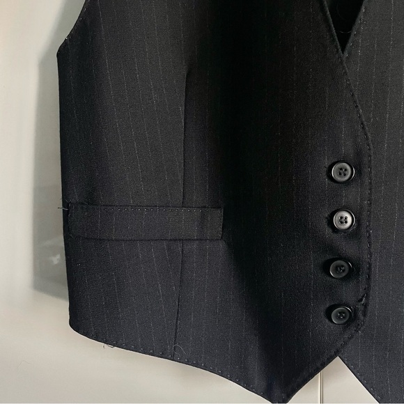Zara Pinstripe Poly Wool Blend Vest Size M EUC - Picture 10 of 13